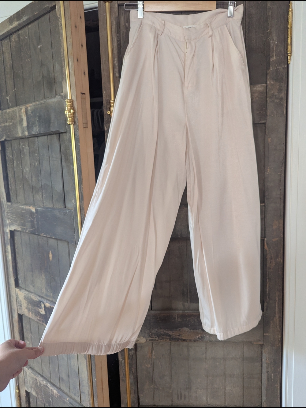 High-Waist Wide Leg Women’s Pants in White